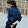 Chaqueta de lunares azulón de lana merino - Imagen 3