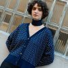 Chaqueta de lunares azulón de lana merino - Imagen 4