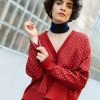 Chaqueta de lunares terracota en lana merino de Counting Clouds.