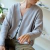 Chaqueta oversize ceniza de lana merino Counting Clouds