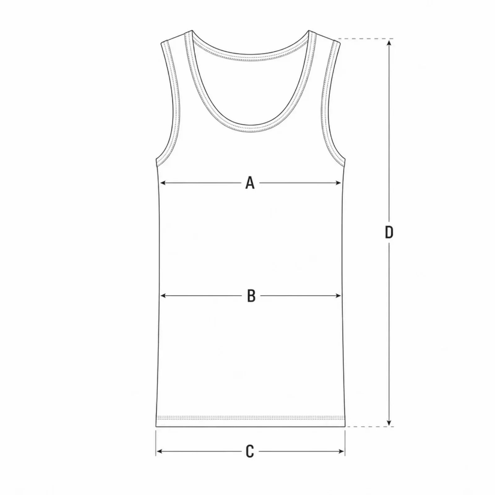 Croquis de medidas de Camiseta interior térmica BERYL