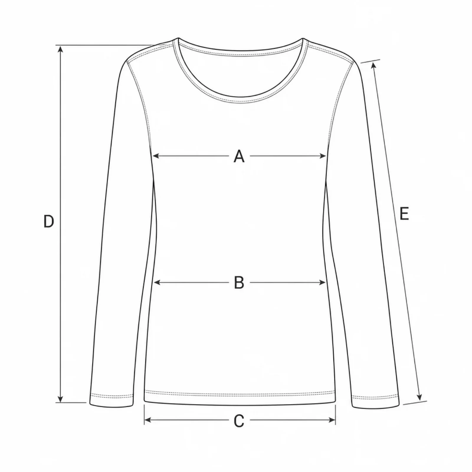 Croquis de medidas de Camiseta térmica BIANCA