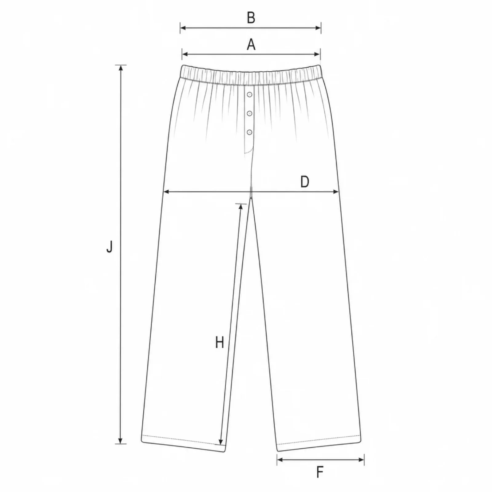 Croquis de medidas de Pantaló de pijamas Scarabea