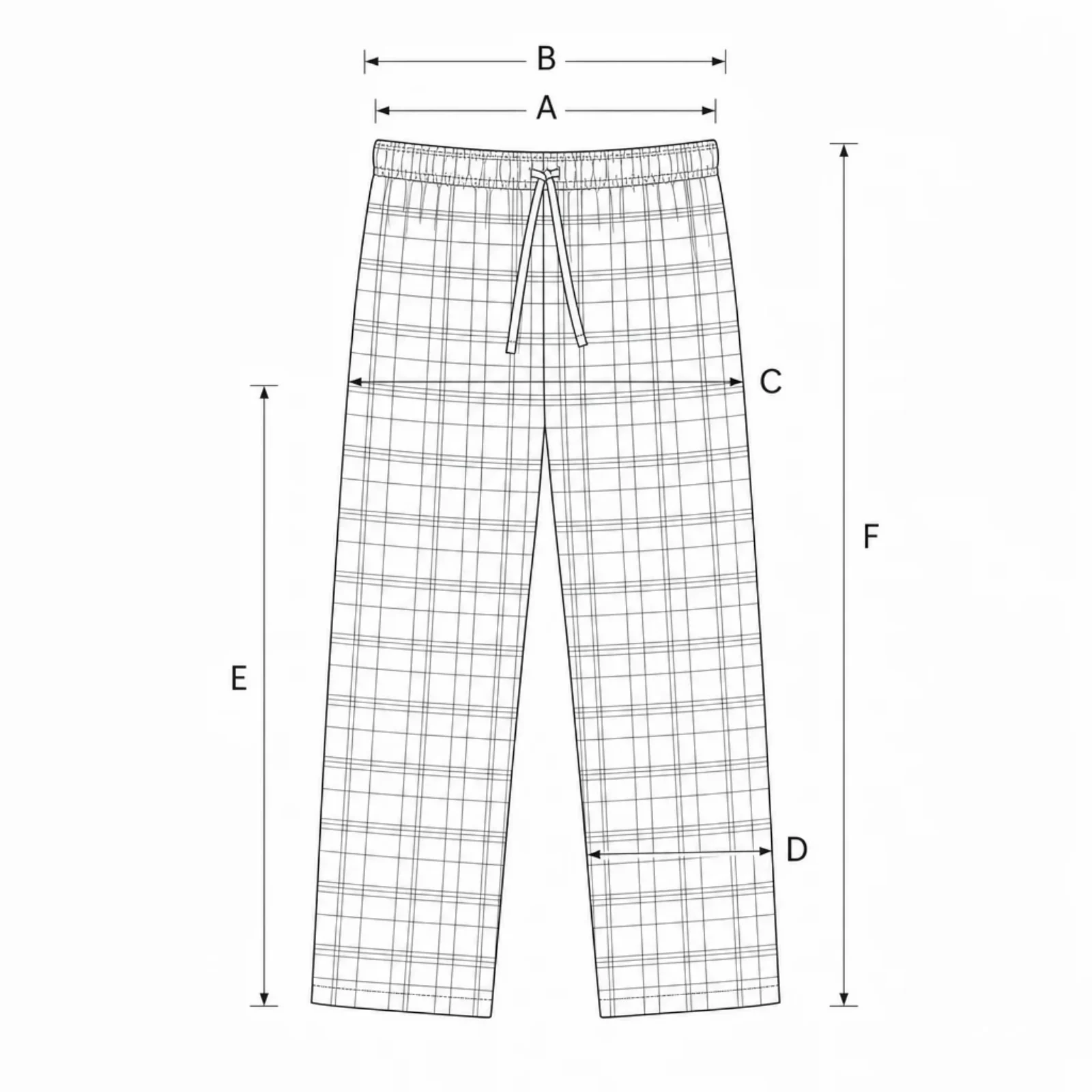 Croquis de medidas de Pantalón pijama Basim