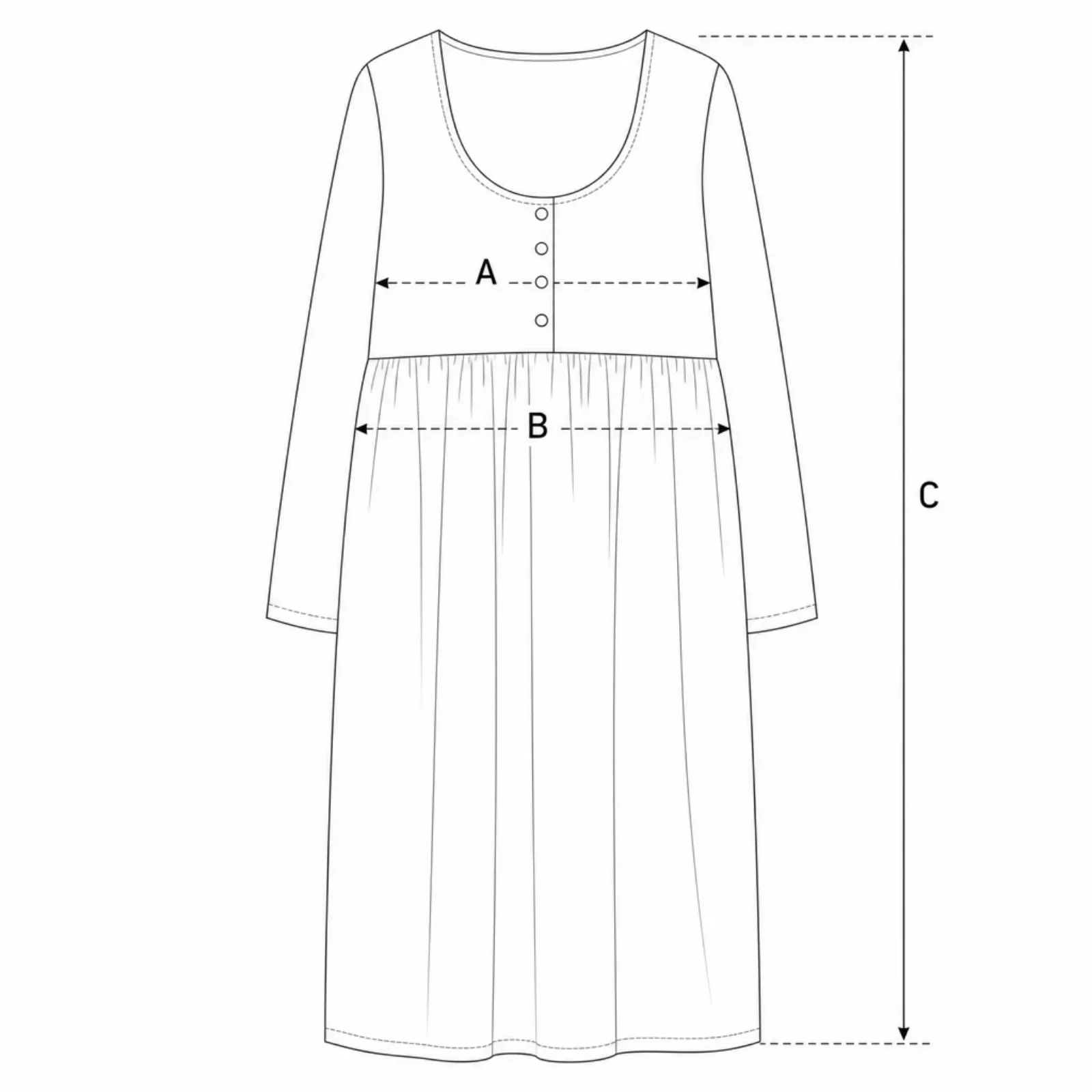 Croquis de medidas de Vestido LOULOU