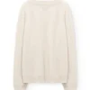 Jersey beige con escote en V de lana merino y cachemir - Imagen 6