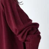Jersey granate con escote en V de lana merino y cachemir - Imagen 3