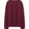 Jersey granate con escote en V de lana merino y cachemir - Imagen 6