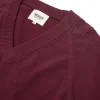 Jersey granate con escote en V de lana merino y cachemir - Imagen 7
