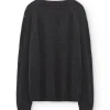 Jersey gris carbón con escote en V de lana merino y cachemir - Imagen 6