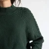 Jersey de manga trenzada verde bosque de algodón orgánico - Imagen 3