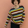 Jersey de lana merino de rayas multicolor