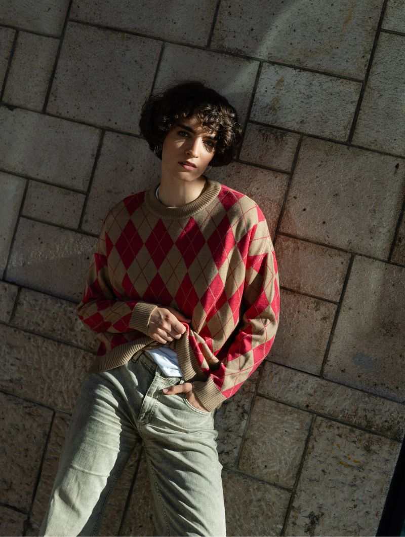 Jersey de rombos feria de lana merino - Imagen 4