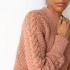 Jersey rosa manga trenzada de algodón orgánico - Imagen 3
