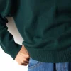 Jersey verde con escote en V de lana merino y cachemir - Imagen 4