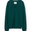 Jersey verde con escote en V de lana merino y cachemir - Imagen 5