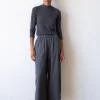 Pantalón ancho azul arándano de algodón orgánico - Imagen 2