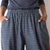 Pantalón ancho azul arándano de algodón orgánico - Imagen 3