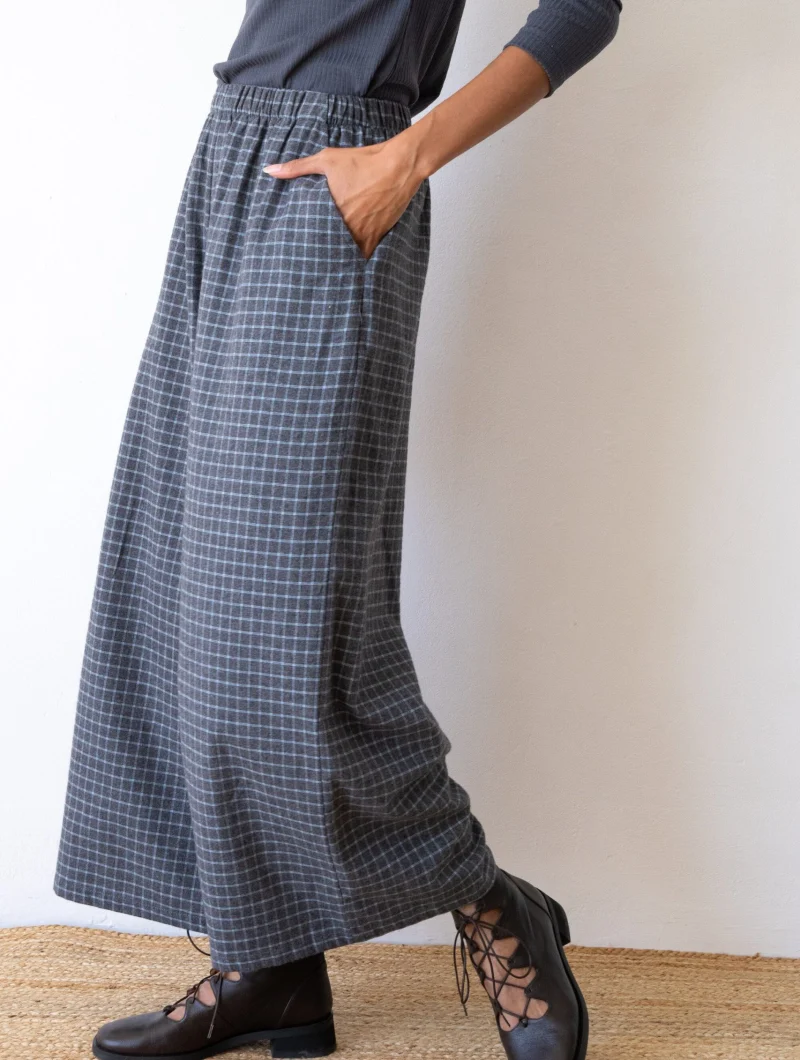 Pantalón ancho azul arándano de algodón orgánico - Imagen 5