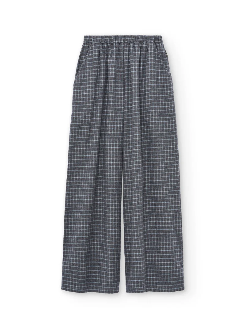 Pantalón ancho azul arándano de algodón orgánico - Imagen 7