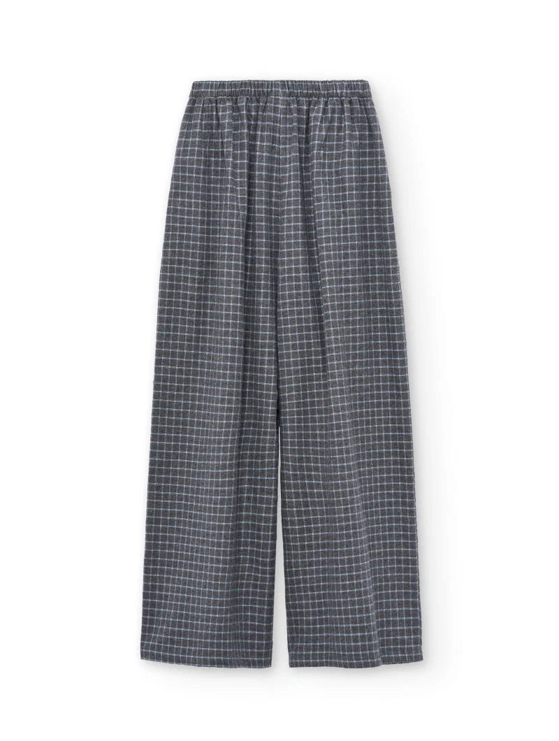 Pantalón ancho azul arándano de algodón orgánico - Imagen 8