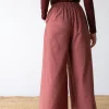 Pantalón ancho granate grosella de algodón orgánico - Imagen 3