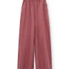 Pantalón ancho granate grosella de algodón orgánico - Imagen 7