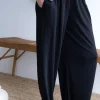 Pantalón ancho gris antracita de lana merino
