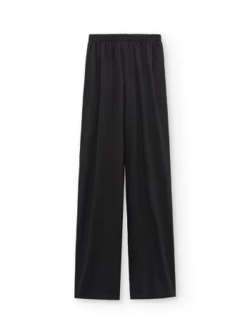 Alternative view of Pantalón ancho gris antracita de lana merino