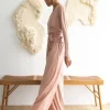 Pantalón ancho rosa empolvado de lana merino - Imagen 2