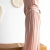 Pantalón ancho rosa empolvado de lana merino - Imagen 3