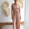 Pantalón ancho rosa empolvado de lana merino - Imagen 5