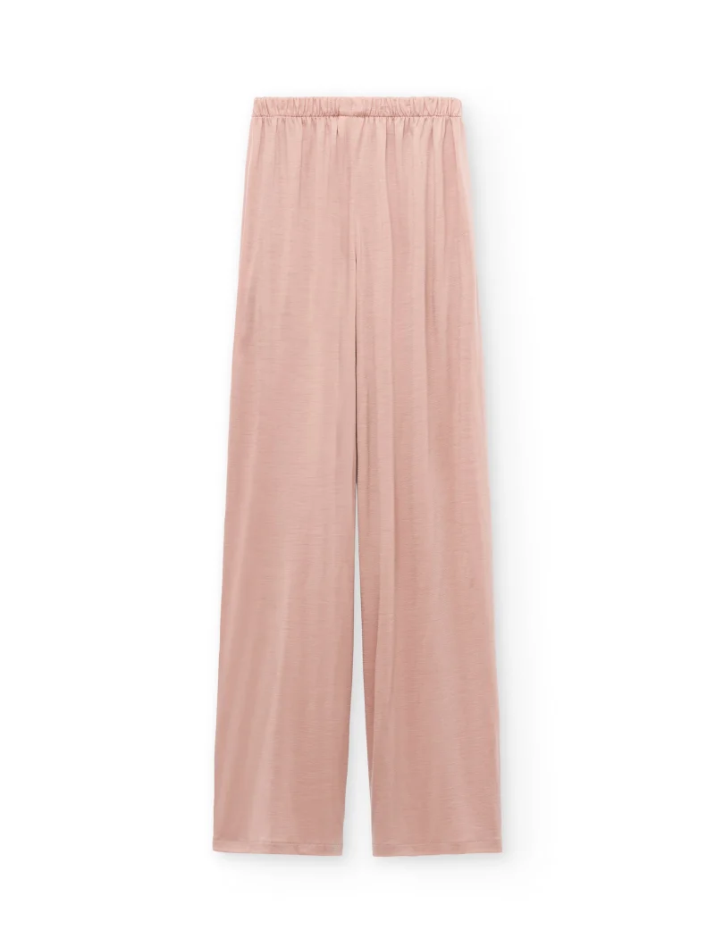 Pantalón ancho rosa empolvado de lana merino - Imagen 8