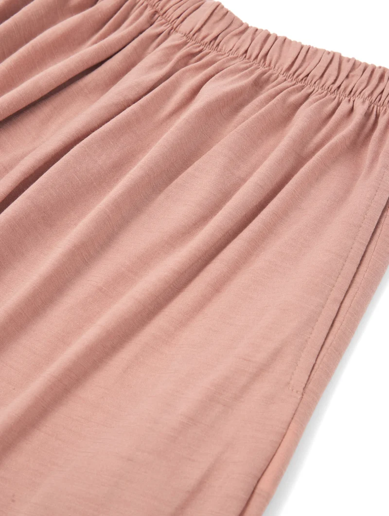 Pantalón ancho rosa empolvado de lana merino - Imagen 9