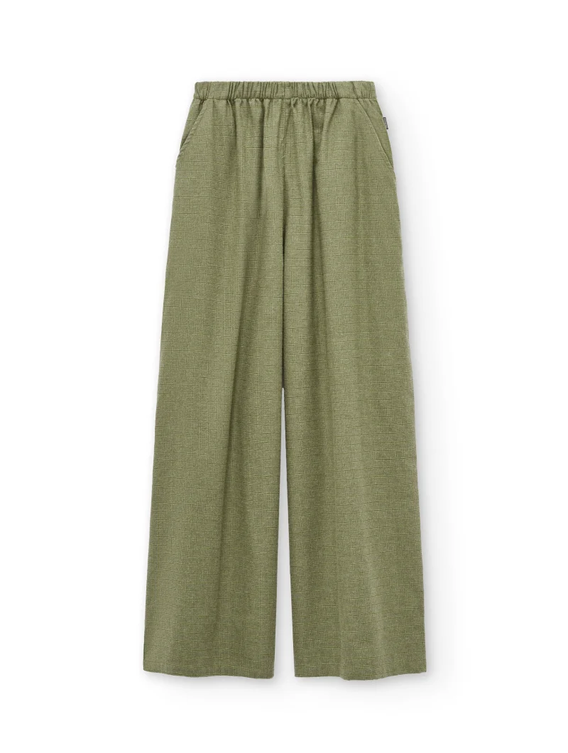 Pantalón ancho verde oliva de algodón orgánico - Imagen 6