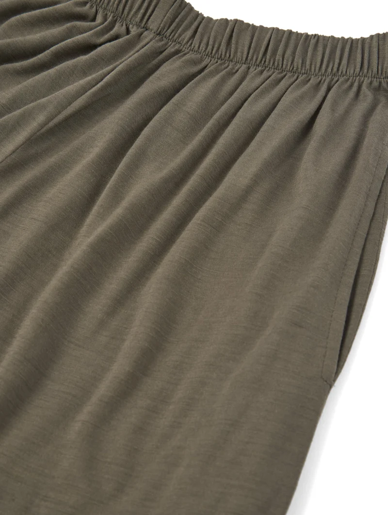 Pantalón ancho verde salvia de lana merino - Imagen 3