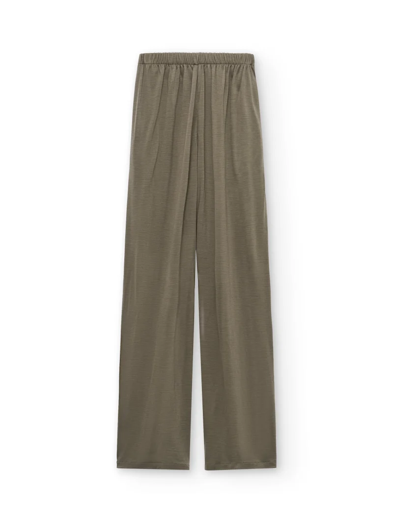 Pantalón ancho verde salvia de lana merino - Imagen 4