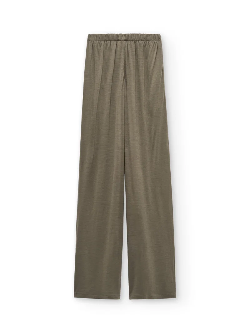 Pantalón ancho verde salvia de lana merino - Imagen 5