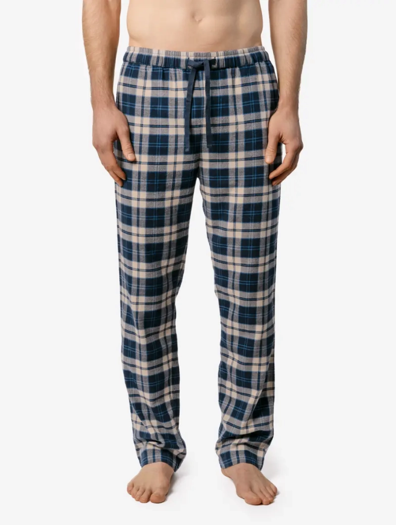 Pantalón de pijama de franela de algodón orgánico para hombre - Imagen 2