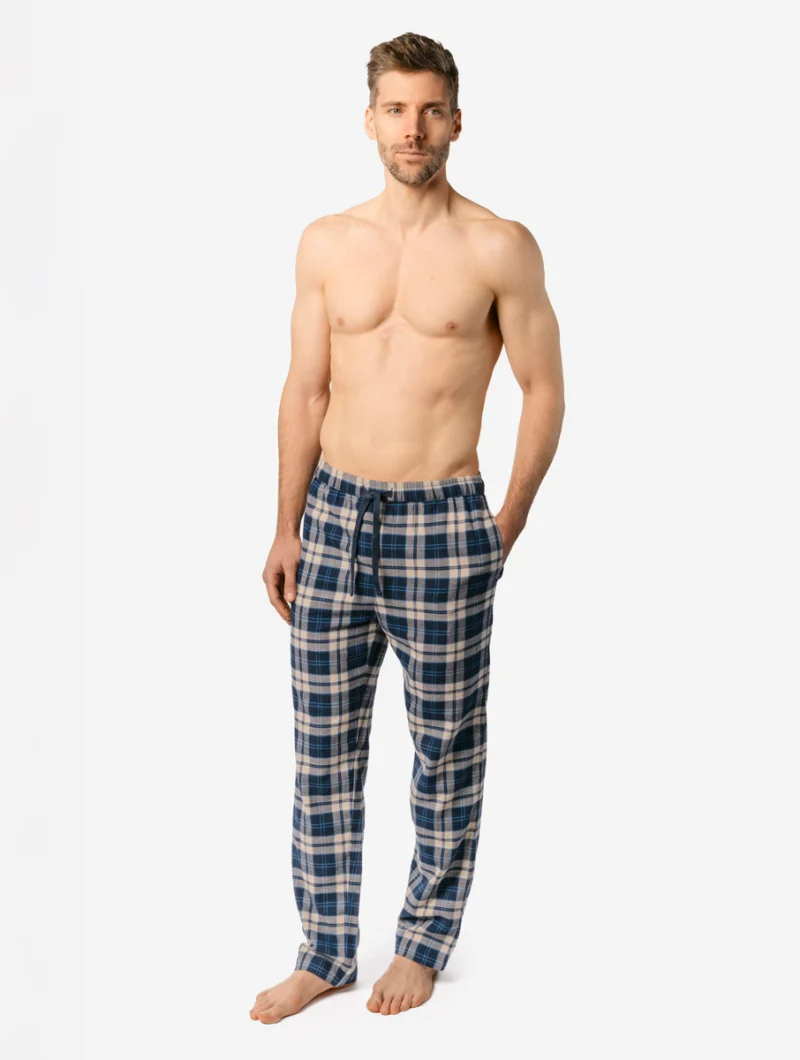 Pantalón de pijama de franela de algodón orgánico para hombre
