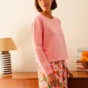 Pijama de algodón orgánico de manga larga buganvilla naranja - Imagen 4