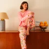 Pijama de algodón orgánico de manga larga buganvilla naranja - Imagen 5