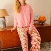 Pijama de algodón orgánico de manga larga buganvilla naranja - Imagen 6