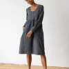Vestido midi azul de algodón orgánico