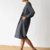 Vestido midi azul arándano de algodón orgánico - Imagen 3
