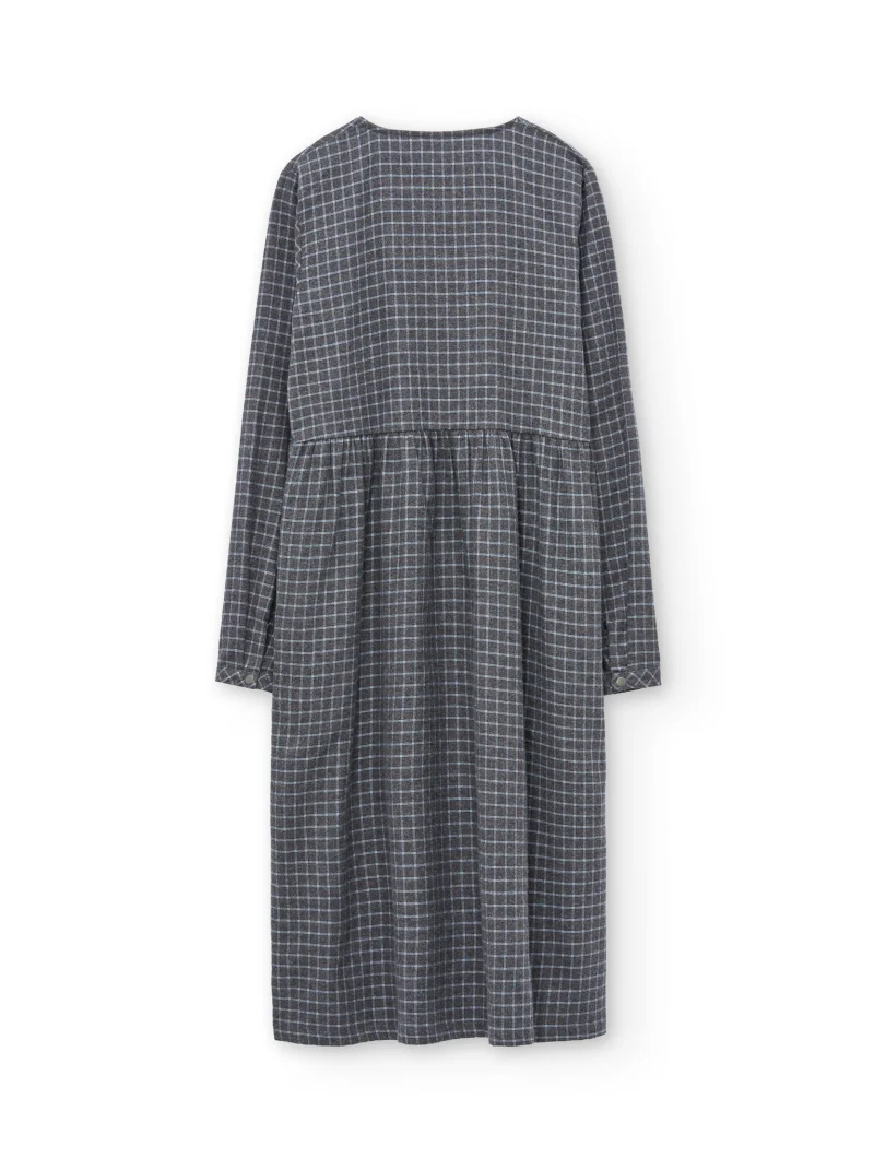 Vestido midi azul arándano de algodón orgánico - Imagen 6