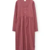 Vestido midi granate grosella de algodón orgánico - Imagen 5