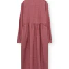 Vestido midi granate grosella de algodón orgánico - Imagen 6