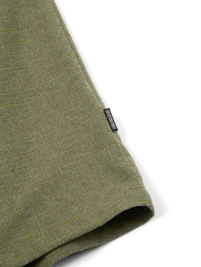 Vestido midi verde oliva de algodón orgánico - Imagen 8