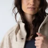 Abrigo de cuello alto beige de pura lana - Imagen 4